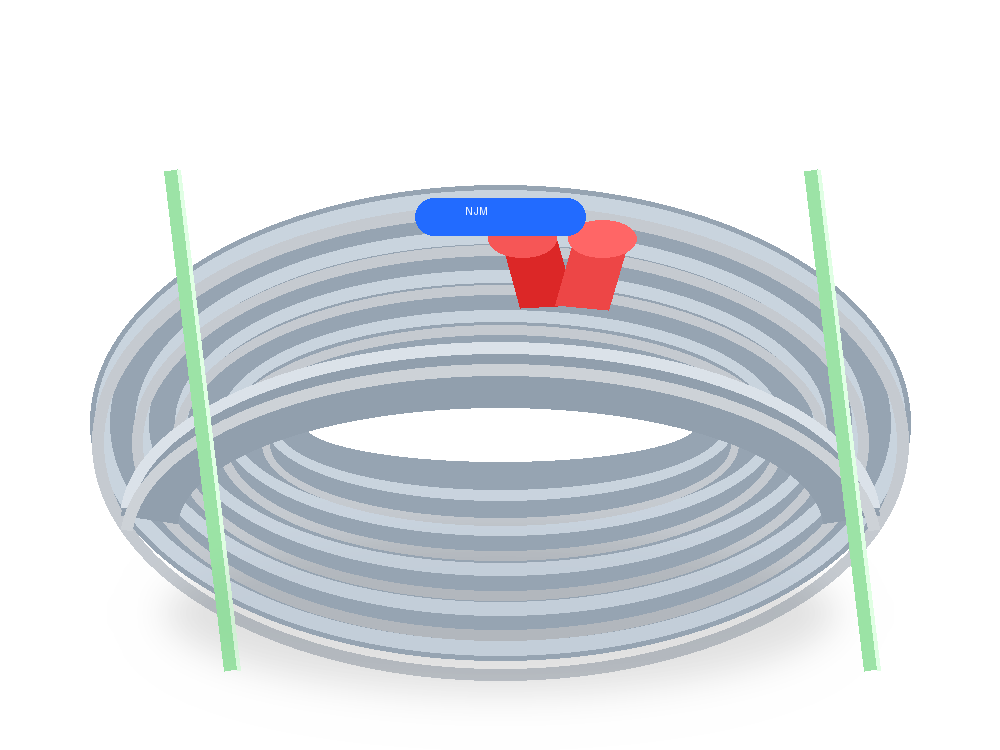 NJM Pro 200' 1/2" Smooth Gray Pressure Washer Hose — 6,200 PSI